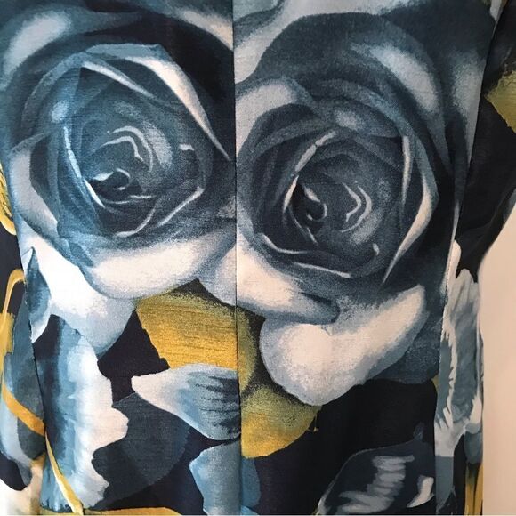 Preston & York Dress Women Size 12 Blue Gold Sleeveless Fit & Flare Pockets NWT - Picture 6 of 8